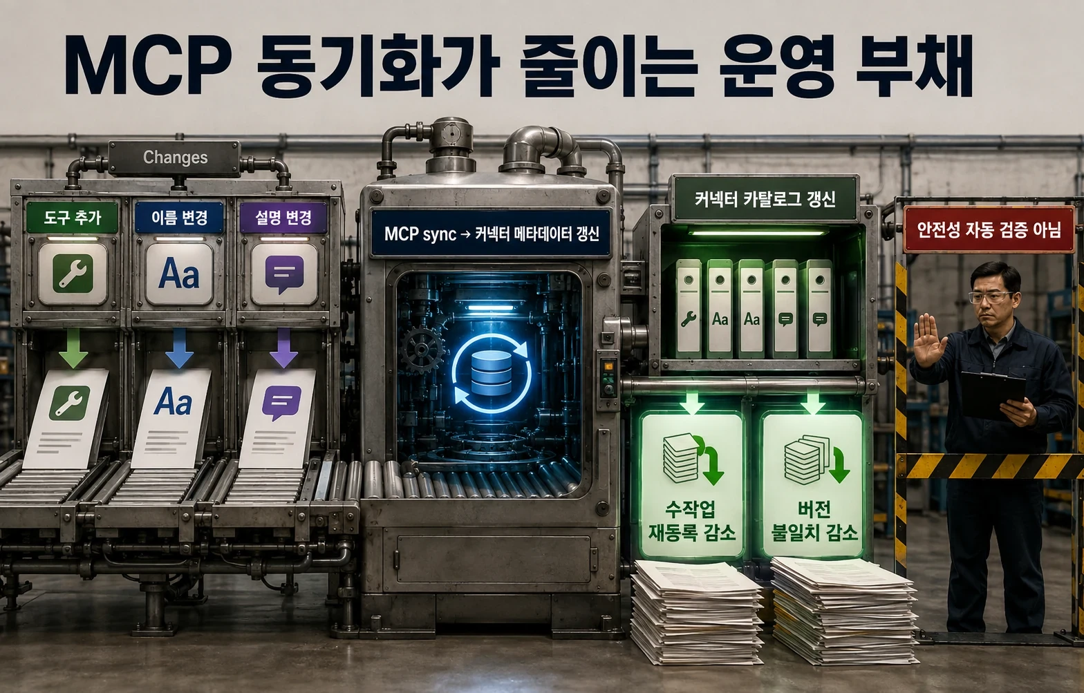 MCP 도구가 바뀌어도 자동 동기화한다, 아마존 퀵이 에이전트 권한을 다루는 방식 관련 4번째 핵심 구조 인포그래픽