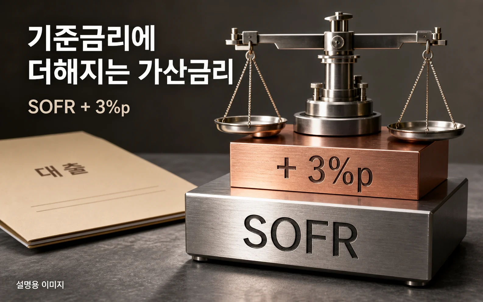 SOFR에 3%포인트를 더하는 조건이지, 총금리가 연 3%라는 뜻은 아닙니다.