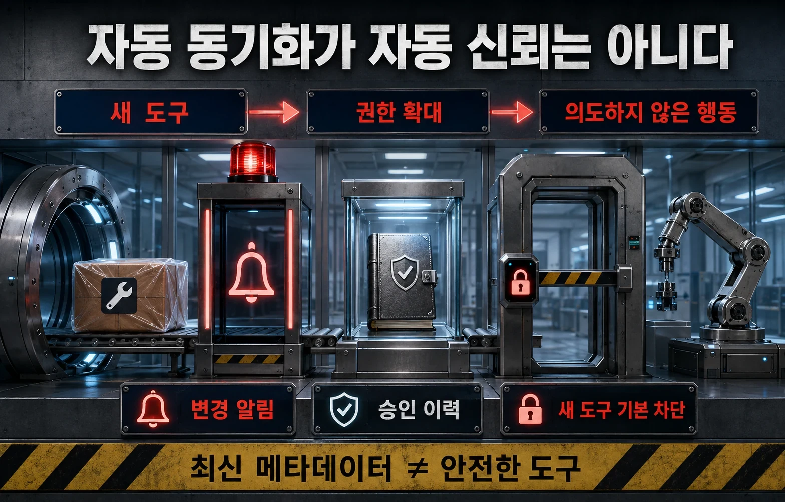 MCP 도구가 바뀌어도 자동 동기화한다, 아마존 퀵이 에이전트 권한을 다루는 방식 관련 5번째 핵심 구조 인포그래픽