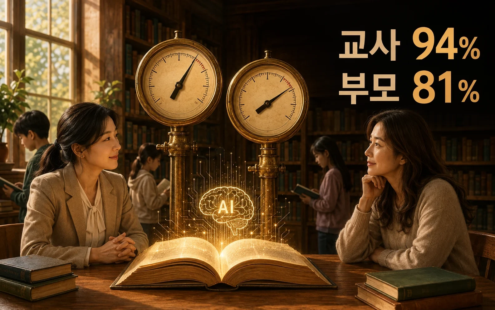 교실에는 AI가 들어왔는데 준비는 늦었습니다, IBM 조사에서 벌어진 간극 핵심 내용을 보여주는 인포그래픽