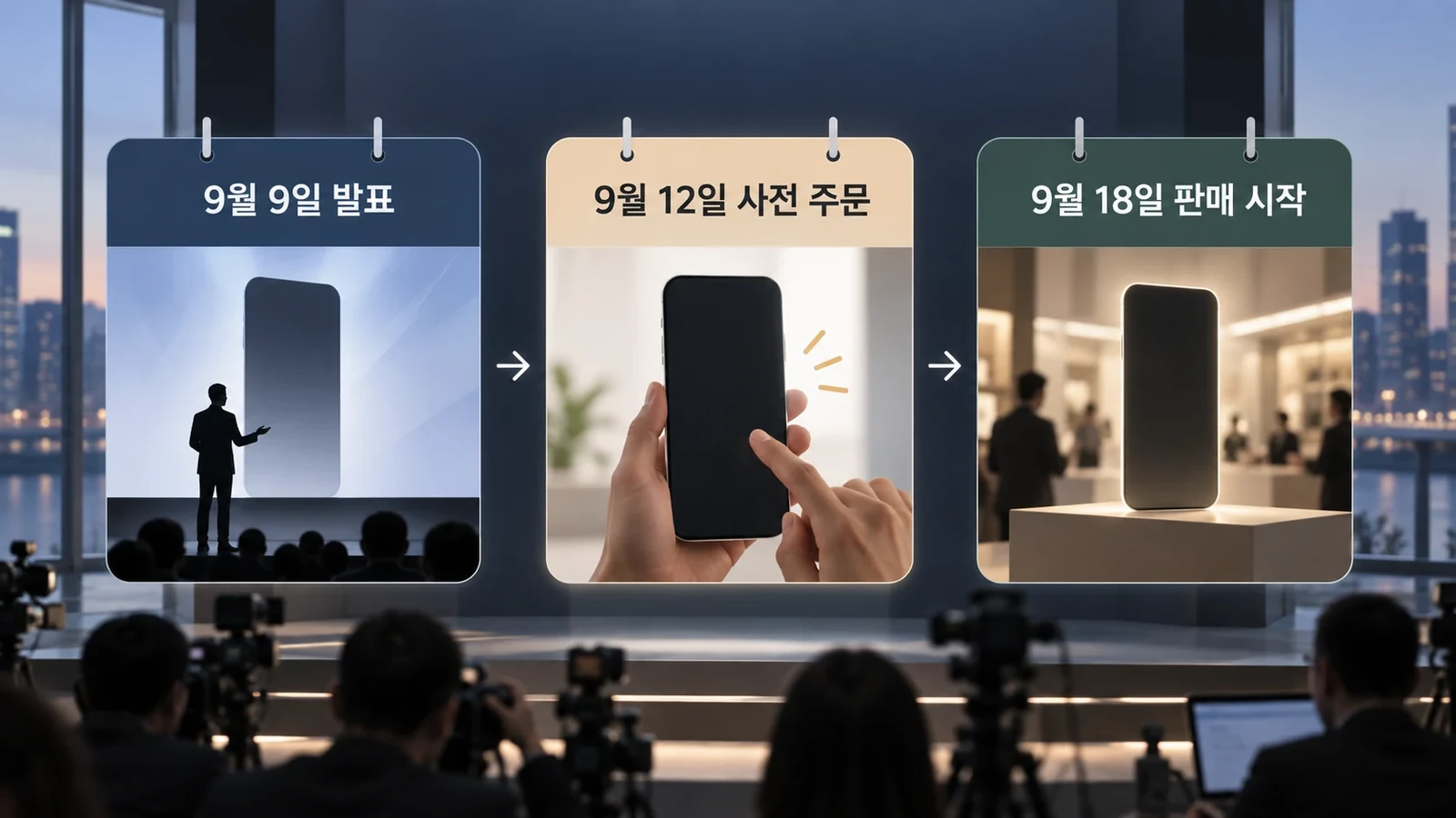 9월9일 발표와12일 사전 주문 및18일 판매 시작