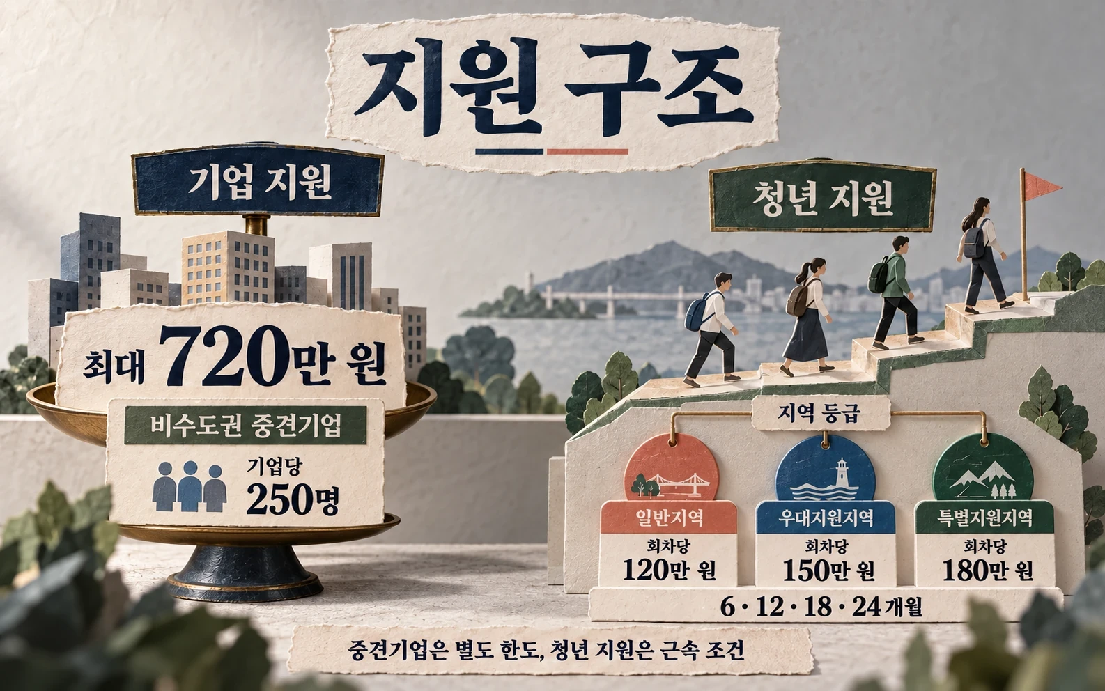 기업별 지원한도와 지역등급별 청년 지원