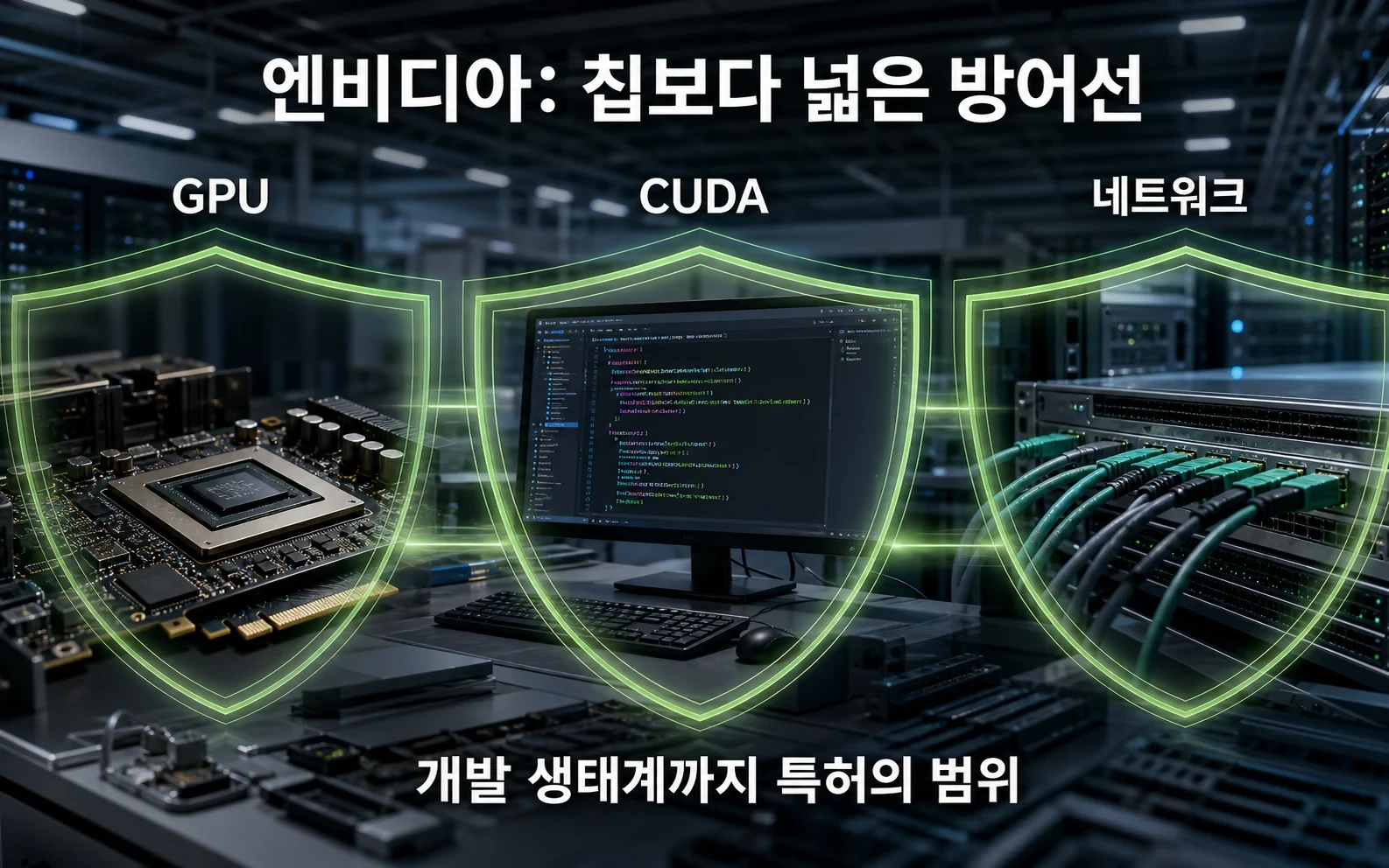 AI 반도체 특허가 114퍼센트 늘었다, 숫자보다 중요한 기업별 전략의 02-nvidia-moat 내용을 보여주는 정보 이미지