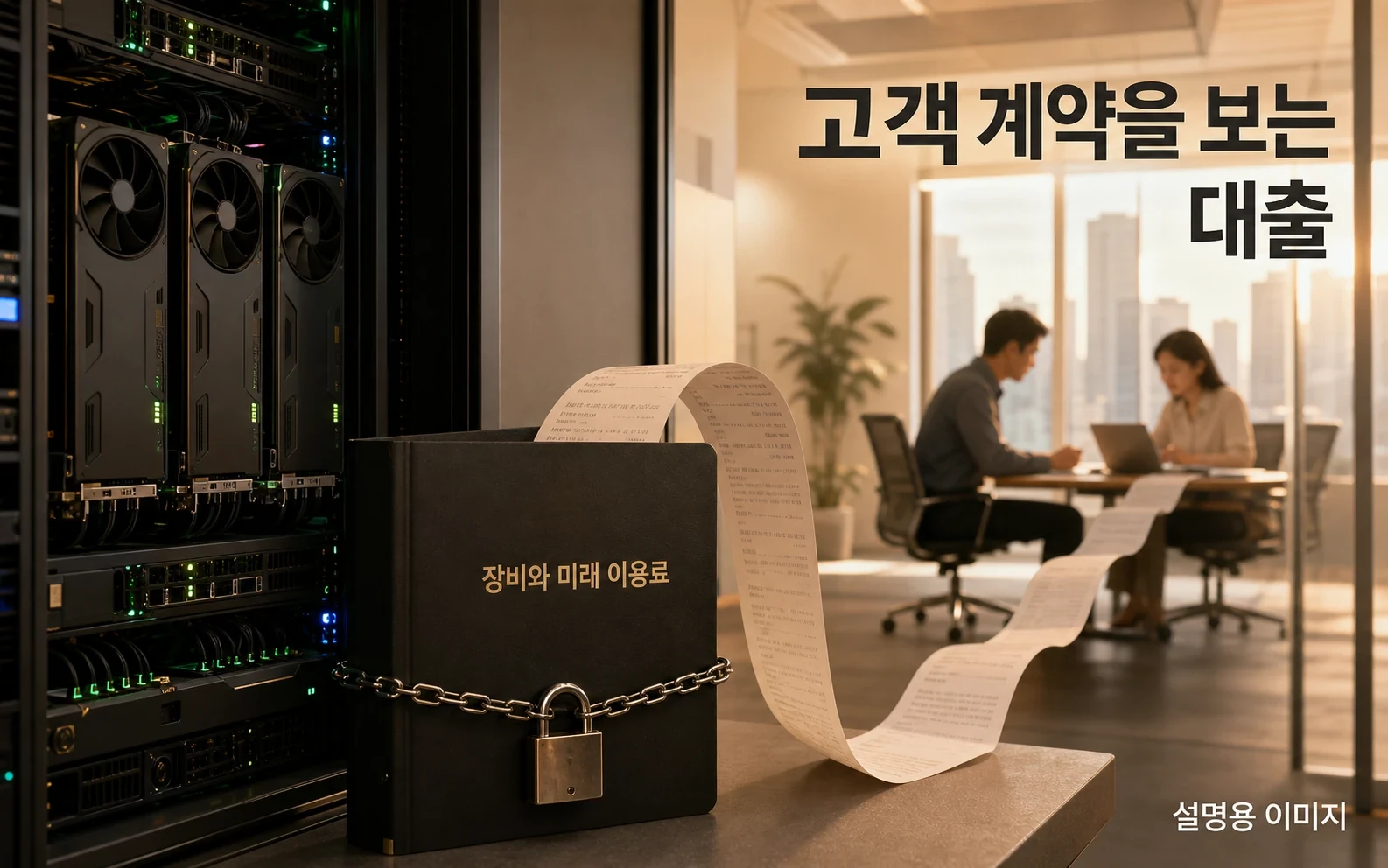 대출을 판단할 때는 GPU뿐 아니라 장기 고객 계약과 예상 이용료도 중요합니다.