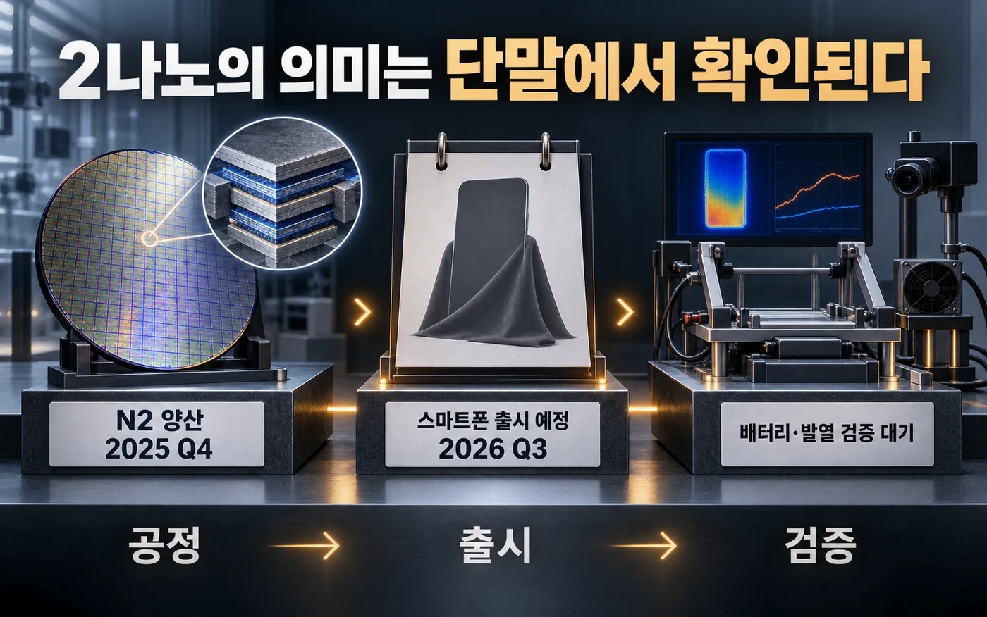 N2 양산과 스마트폰 출시 예정 및 배터리 발열 검증 대기의 순서