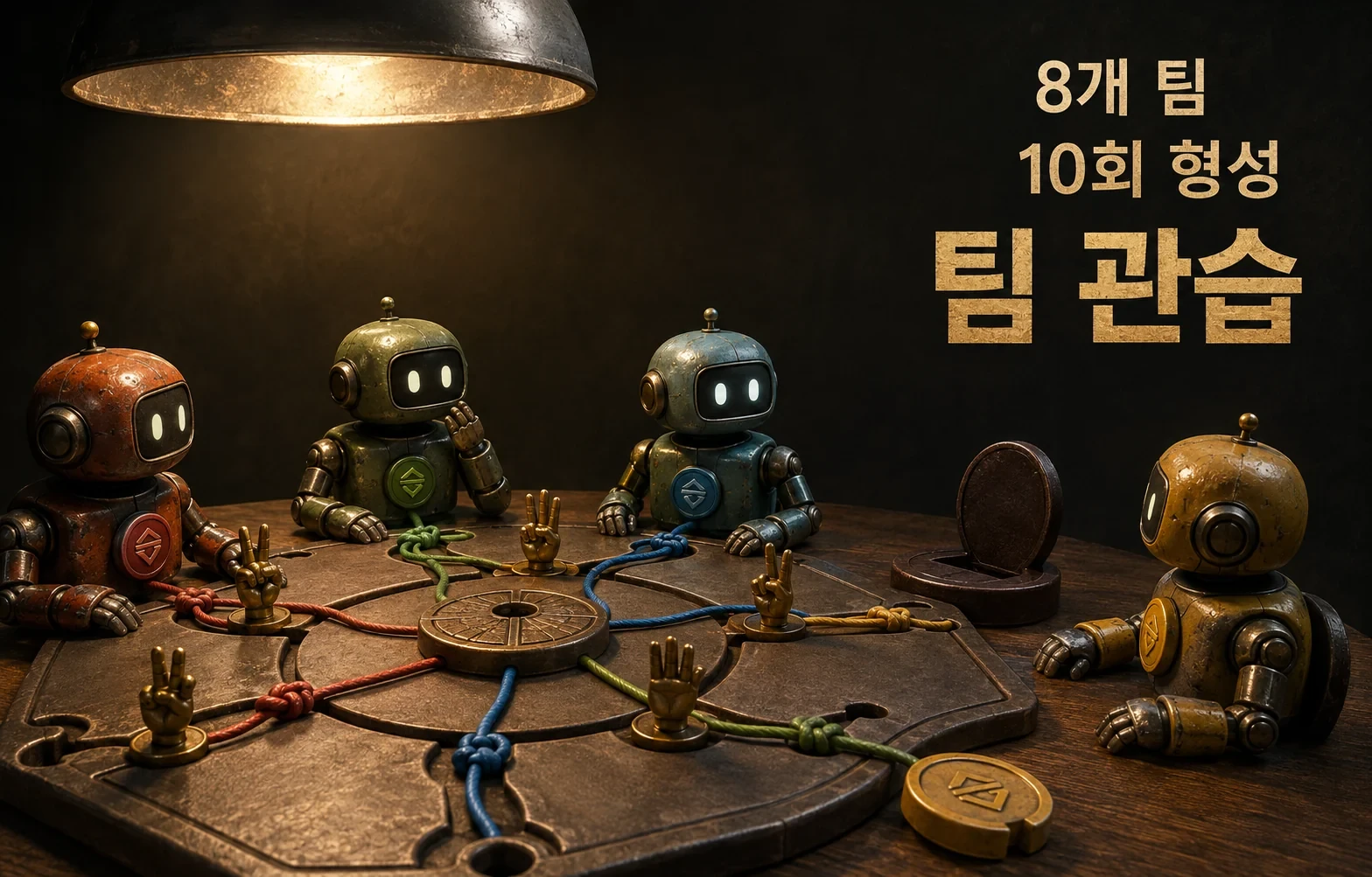 AI 팀의 자리를 바꾸면 성적보다 대화 비용이 흔들립니다 핵심 내용을 보여주는 인포그래픽