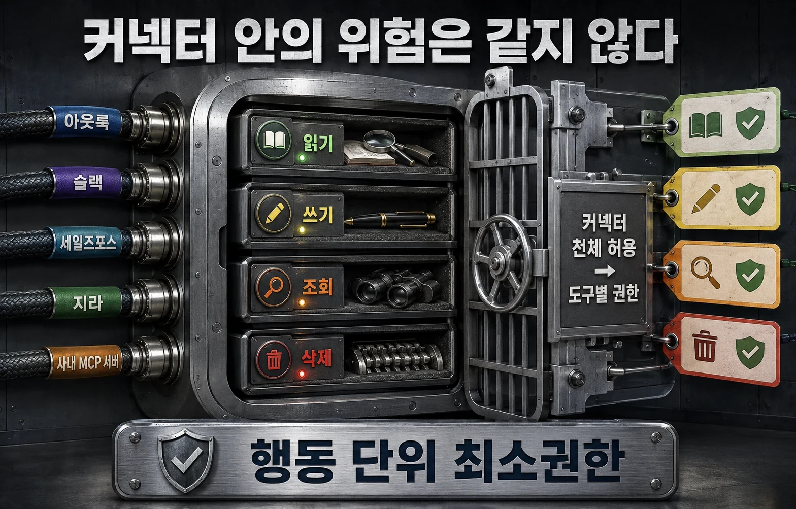 MCP 도구가 바뀌어도 자동 동기화한다, 아마존 퀵이 에이전트 권한을 다루는 방식 관련 2번째 핵심 구조 인포그래픽