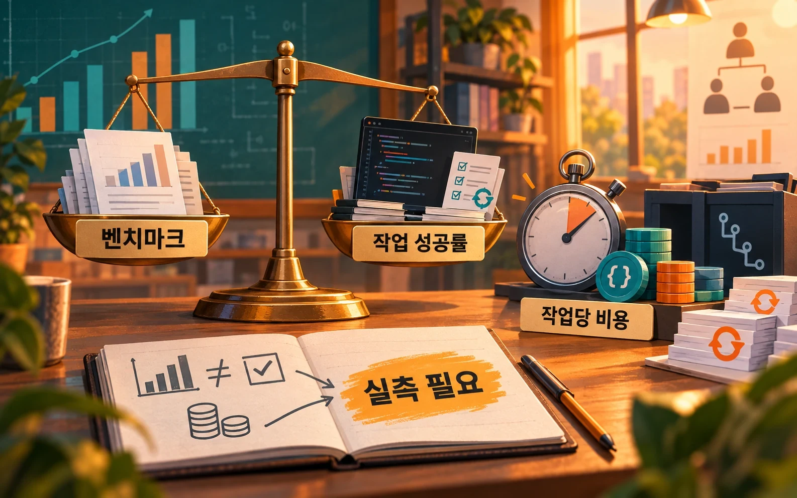 벤치마크와 작업당 비용을 구분하는 판단