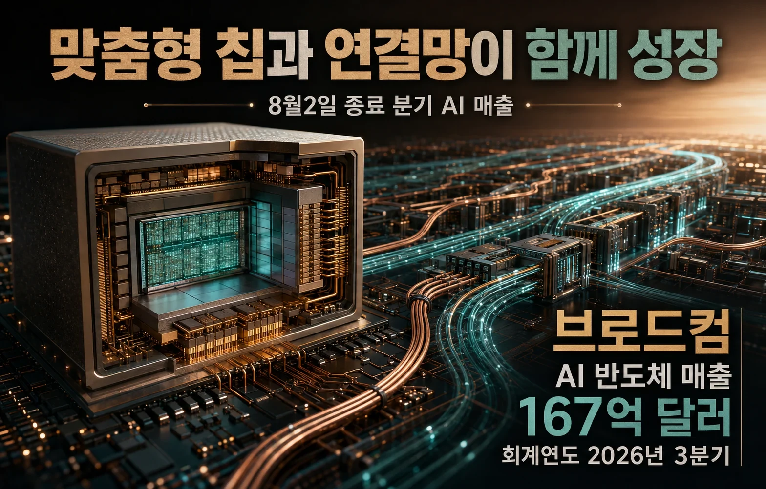 맞춤형 칩과 연결망이 함께 성장; 8월2일 종료 분기 AI 매출