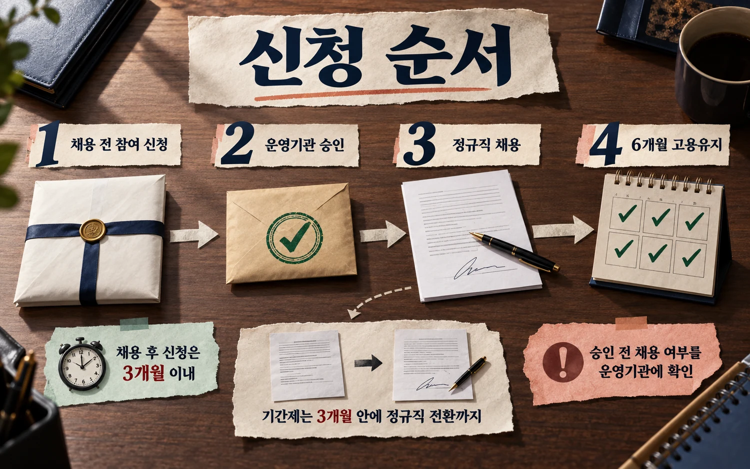 채용 전 신청 원칙과 채용 후 3개월 예외