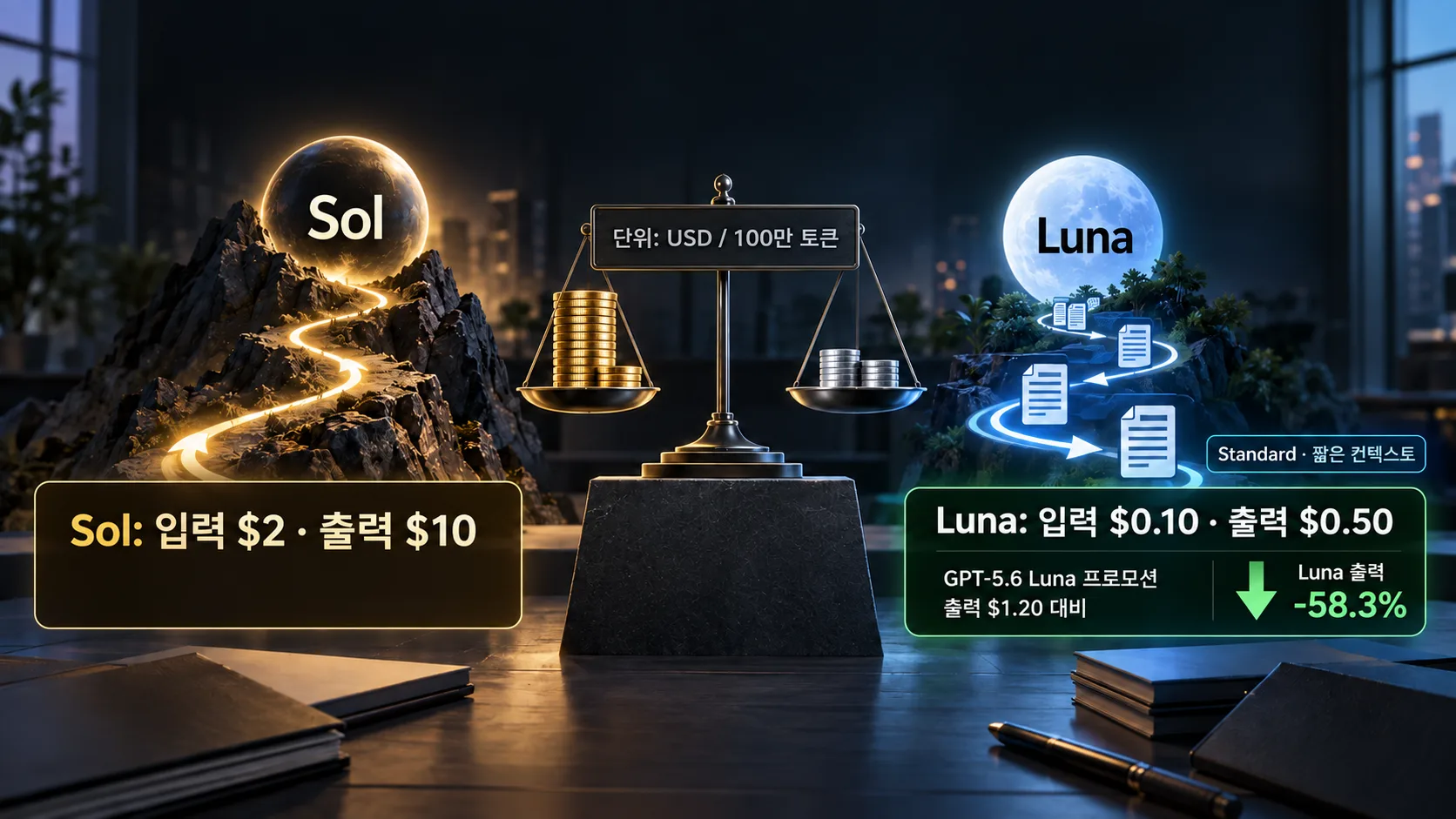 모델별 토큰 가격과 업무 배분 비교