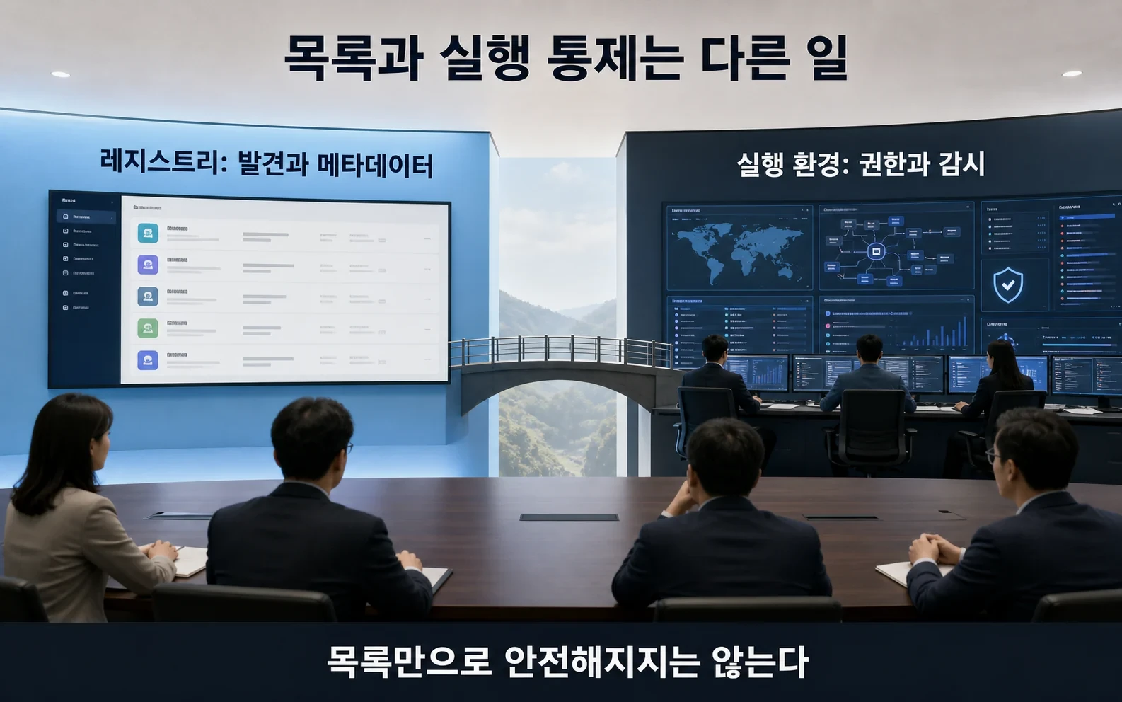 회사 안의 AI 에이전트가 늘자, AWS는 목록과 허가증부터 만들었다의 04-governance-scope 내용을 보여주는 정보 이미지