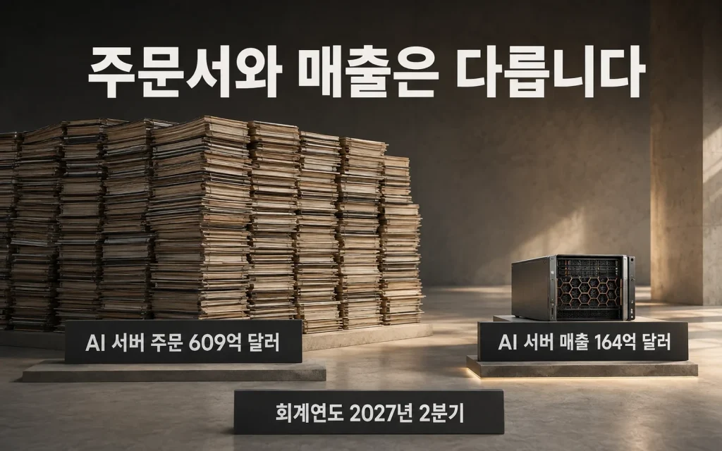 주문서와 매출은 다릅니다