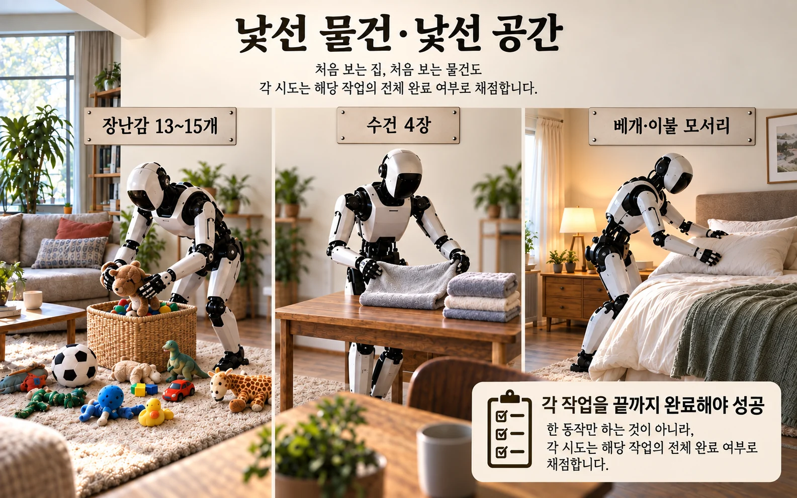장난감 수건 침대의 작업별 완료 조건