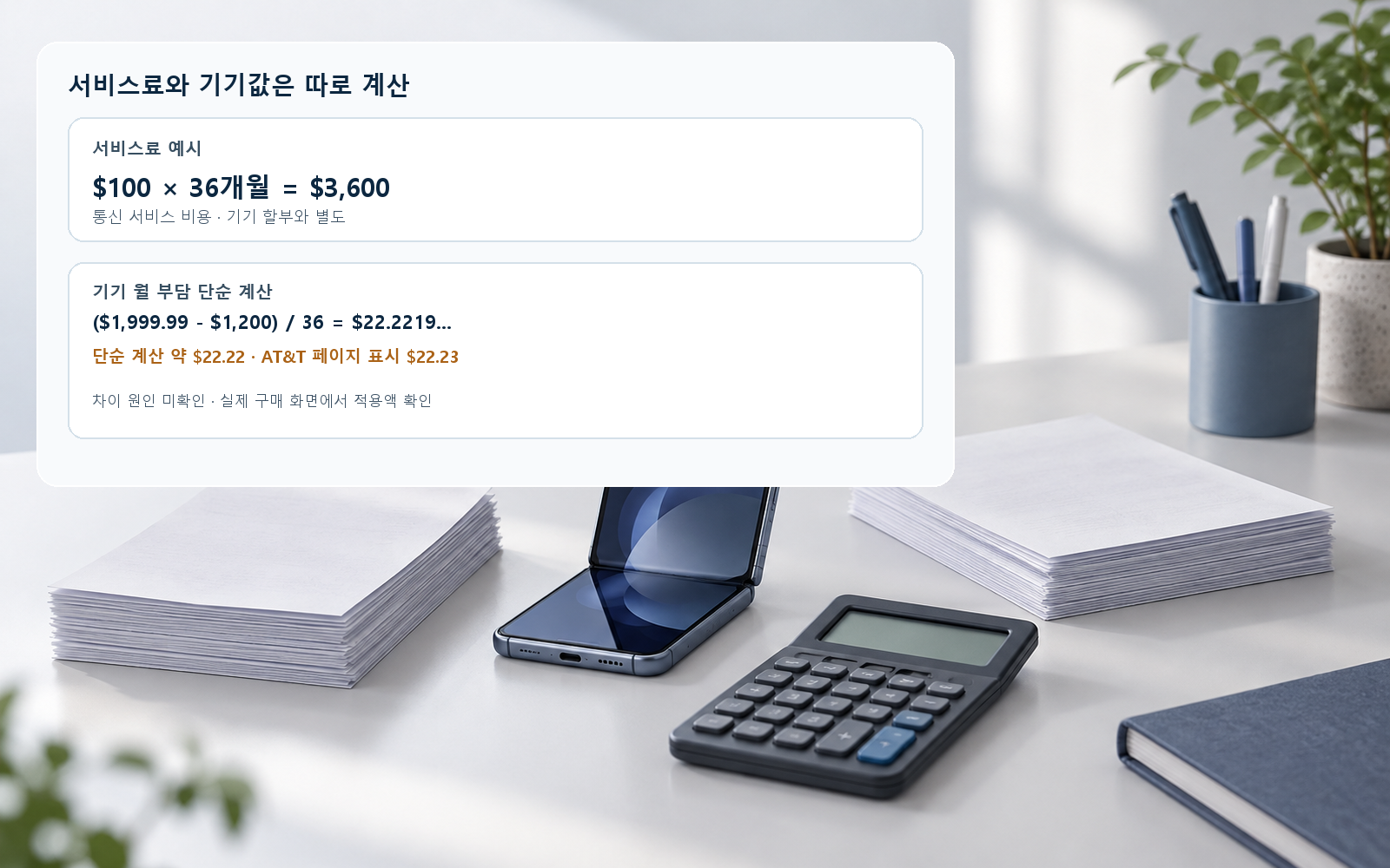 통신 서비스 요금과 기기 할부 부담을 분리해 계산
