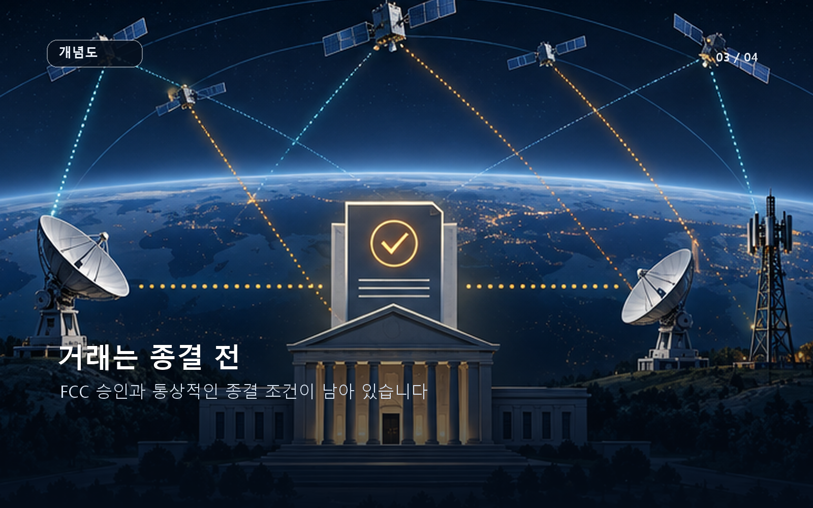 거래가 FCC 승인 전이며 종결 조건이 남은 상태