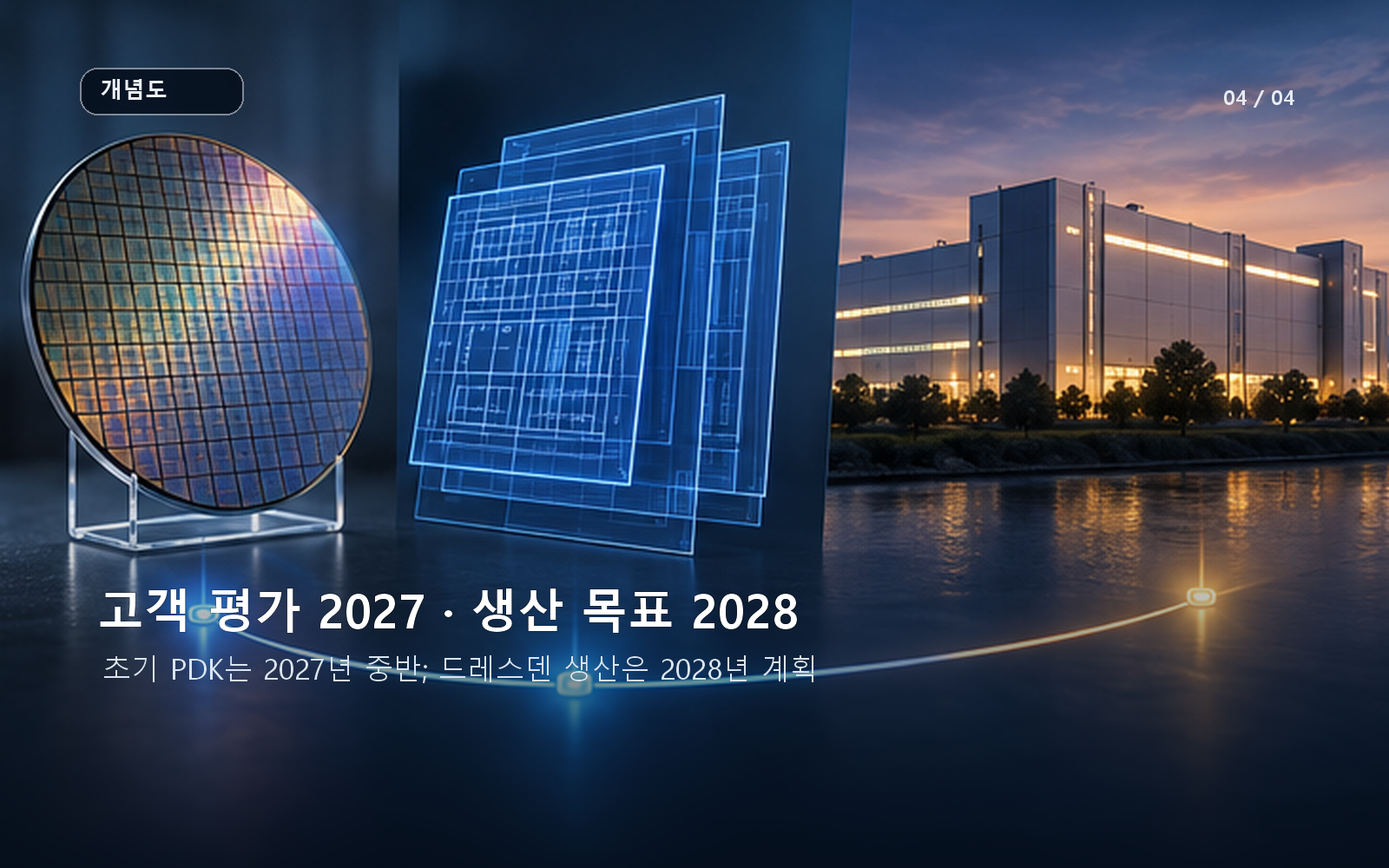 2027년 고객 평가·초기 PDK, 2028년 드레스덴 생산 계획