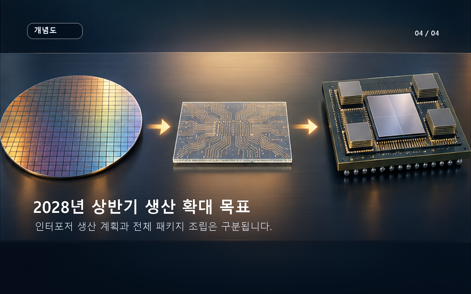 2028년 상반기 생산 확대 목표와 완제품 조립의 구분