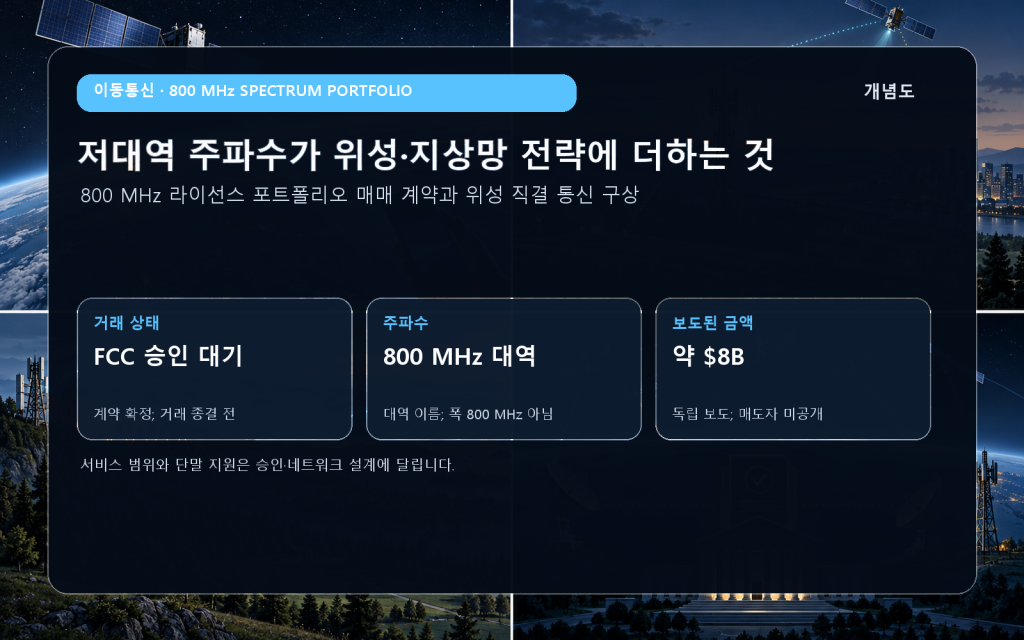 800 MHz 라이선스 포트폴리오 거래의 현재 상태와 승인·서비스 범위