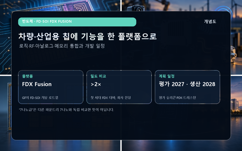 FDX Fusion의 로직·RF·메모리 통합과 개발·생산 일정